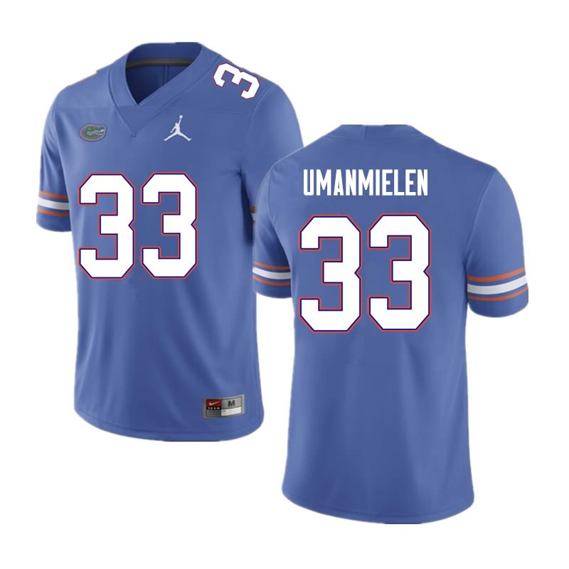 NCAA Florida Gators Princely Umanmielen Men's #33 Nike Blue Stitched Authentic College Football Jersey GRF7064AE